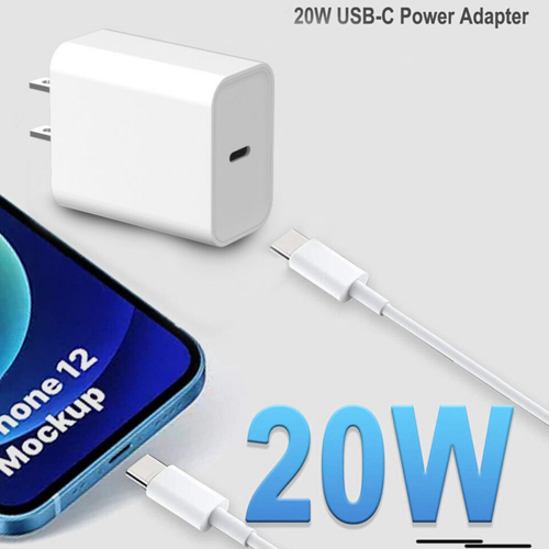 20W USB C Super Fast Charger PD To Type C Cable For iPhone 15, 16, 17, iPad