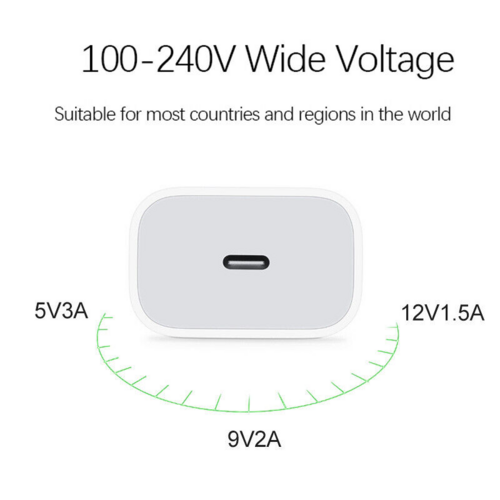 20W USB-C Fast Charger PD Adapter Cable For iPhone 14/13/12/11 XR