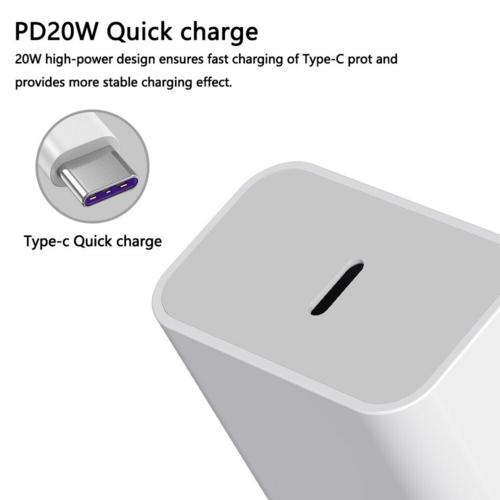 20W USB C Super Fast Charger PD To Type C Cable For iPhone 15, 16, 17, iPad